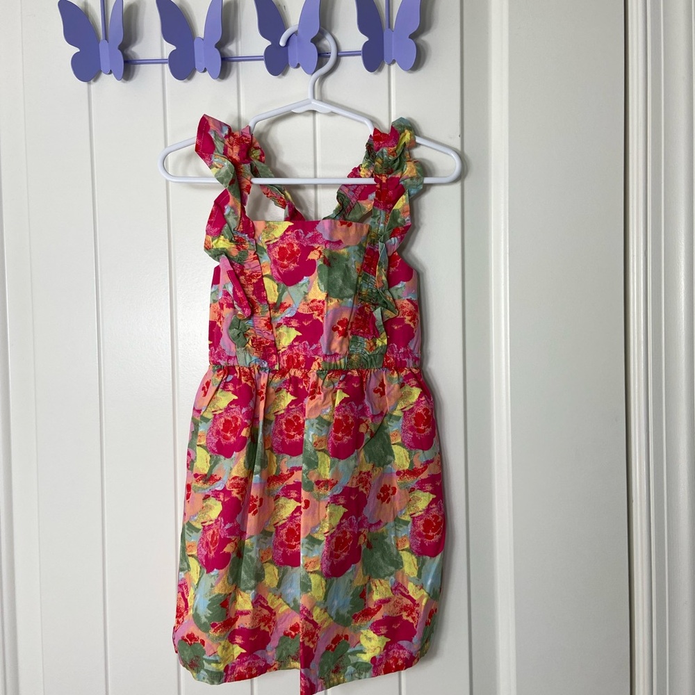 NWOT Peyton & Parker toddler girl’s pink green floral‎ ruffle strap summer dress